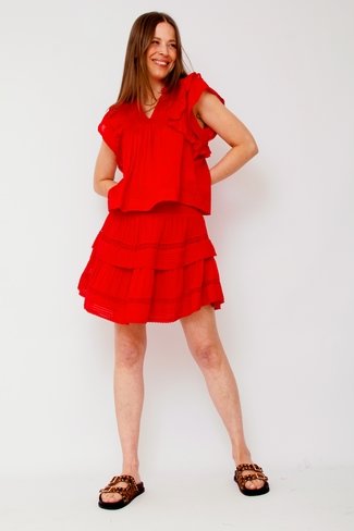 Kenia Voile Skirt Red Neo Noir